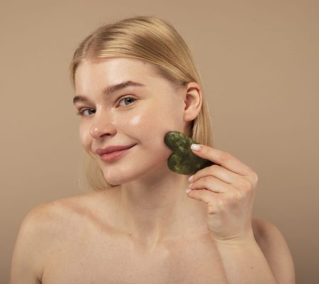 smiley-woman-holding-tool-close-up